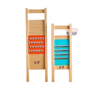 Râpe à radis double usage avec cadre en bois et lame en acier inoxydable pour la préparation des légumes à usage domestique - Product Image 5