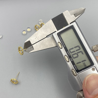Au750 18K emas tali bunga anting Stud komponen basis pemegang gunung untuk mutiara batu permata perhiasan halus membuat pemasok