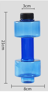 Bouteille d'eau sport transparente en plastique en forme d'haltère de 500 ml, imprimée, promotionnelle, écologique - Product Image 5