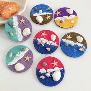 Mới tự làm tủ lạnh nam châm tự nhiên Vỏ từ tính cứu trợ ba chiều nhìn ra biển thủ công - Product Image 2