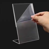 Support de menu de table en acrylique transparent, double face, en forme de T, pour affiches et prospectus, idéal pour hôtels et restaurants