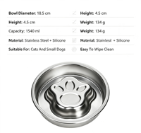 Gamelle anti-glouton portable en acier inoxydable 304 pour animaux de compagnie, motif animal, pour chats et chiens