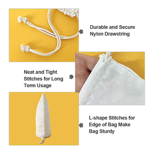 ถุงผ้ามัสลินแบบมีเชือกผูก ทนทาน เหมาะสำหรับจัดเก็บสินค้าจำนวนมากและใช้สำหรับงานโปรโมชั่น - Product Image 2
