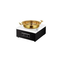 Heavybao Table-Top Buffet Table Chauffante Marbre Motif Forme Plaqué Or Métal Chaffing Plat Alimentaire Chauffage Lampe Hôtel De Luxe