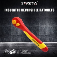 Clé à cliquet isolée à dégagement rapide SFREYA F8201, 1/4'' 3/8'' 1/2'', isolation de sécurité VDE 1000V, pour électricien