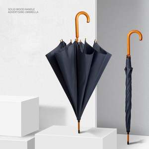 WSY4322 Parapluie de golf grande taille 27'' coupe-vent double couche avec manche en bois – Vente en gros - Product Image 2