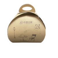 Boîte alimentaire portable personnalisée SP2100 en kraft brun, boîte à gâteau, boîte à pain avec poignée