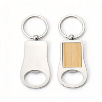 Porte-clés décapsuleur en bois de bambou naturel vierge pour sublimation, ouvre-bouteille publicitaire