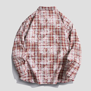 Camisa informal a cuadros de verano para hombre, manga de cinco puntos, logotipo personalizable de terciopelo, estilo ODM Hong Kong, marca popular de manga corta - Product Image 6