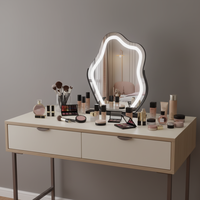 Miroir de maquillage LED en forme de nuage, miroir de vanité à commande tactile avec éclairage réglable pour la table de maquillage de la chambre à coucher