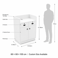 Comptoir de caisse blanc pour commerce de détail, petit bureau d'accueil avec tiroirs verrouillables, armoire, comptoir de caisse pour boutique commerciale, OEM ODM