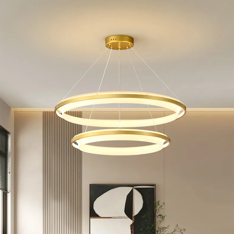Meerosee Chandelier Modern Living Room Home Led light Rings Lighting Luminaries MD93028