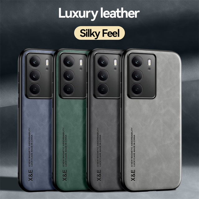 Car Magnetic Holder Case for Oppo Reno 15 Pro Max 15C 15F Find X9 Pro F31 A6pro Skin Friendly PU Leather Luxury Phone Back Cover