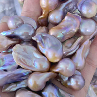 Perles d'eau douce naturelles cultivées en vrac, forme baroque, violettes, 14-20 mm, qualité uniforme, vente en gros