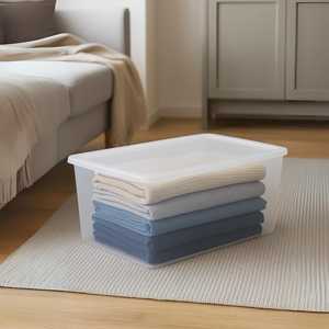 Contenitori di Plastica Trasparente da 42L con Coperchio a Scatto, Impilabili con Maniglie Laterali per Organizzare Vestiti e Altro - Product Image 5