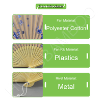 Conception personnalisée d'invitation de mariage éventails pliants en papier de bambou décorations peintes ventilées à la main imprimées sur une machine spéciale
