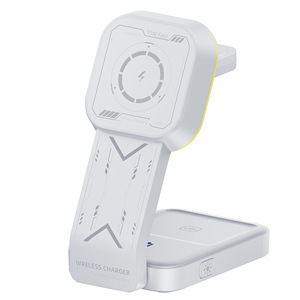 HiTao 15W Fast <b>Charging</b> <b>3</b>-in-1 Foldable Magnetic Wireless Charger Station for Multi-Device - Product Image 2