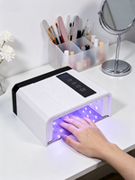 Lampe à ongles UV LED intelligente rechargeable sans fil, durcissement indolore du gel, 4 modes de minuterie (30s, 60s, 90s, 99s), mode basse température, affichage LED