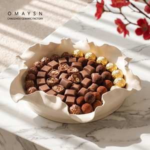 Omaysn Chocolate <strong>Plate</strong> <strong>Ceramic</strong> Fruit <strong>Plate</strong> <strong>Ceramic</strong> Fruit Shape <strong>Plates</strong> Fruit Shape <strong>Plate</strong> Set Multicolor Glazed Elongated Oval - Product Image 3