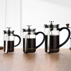 Cafetière à piston en acier inoxydable 304 avec filtres, verre borosilicate transparent résistant à la chaleur, couvercle inclus, grande taille - Product Image 3