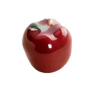 陶瓷红苹果卡通水果蔬菜拉手抽屉定制瓷器独特门把手