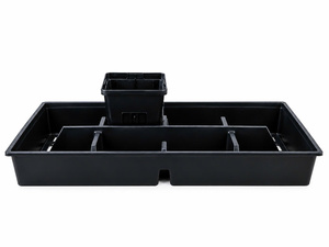 Plateau de transport rectangulaire en plastique durable noir en PP pour serre, avec drainage, pour semis de pépinière - Product Image 2