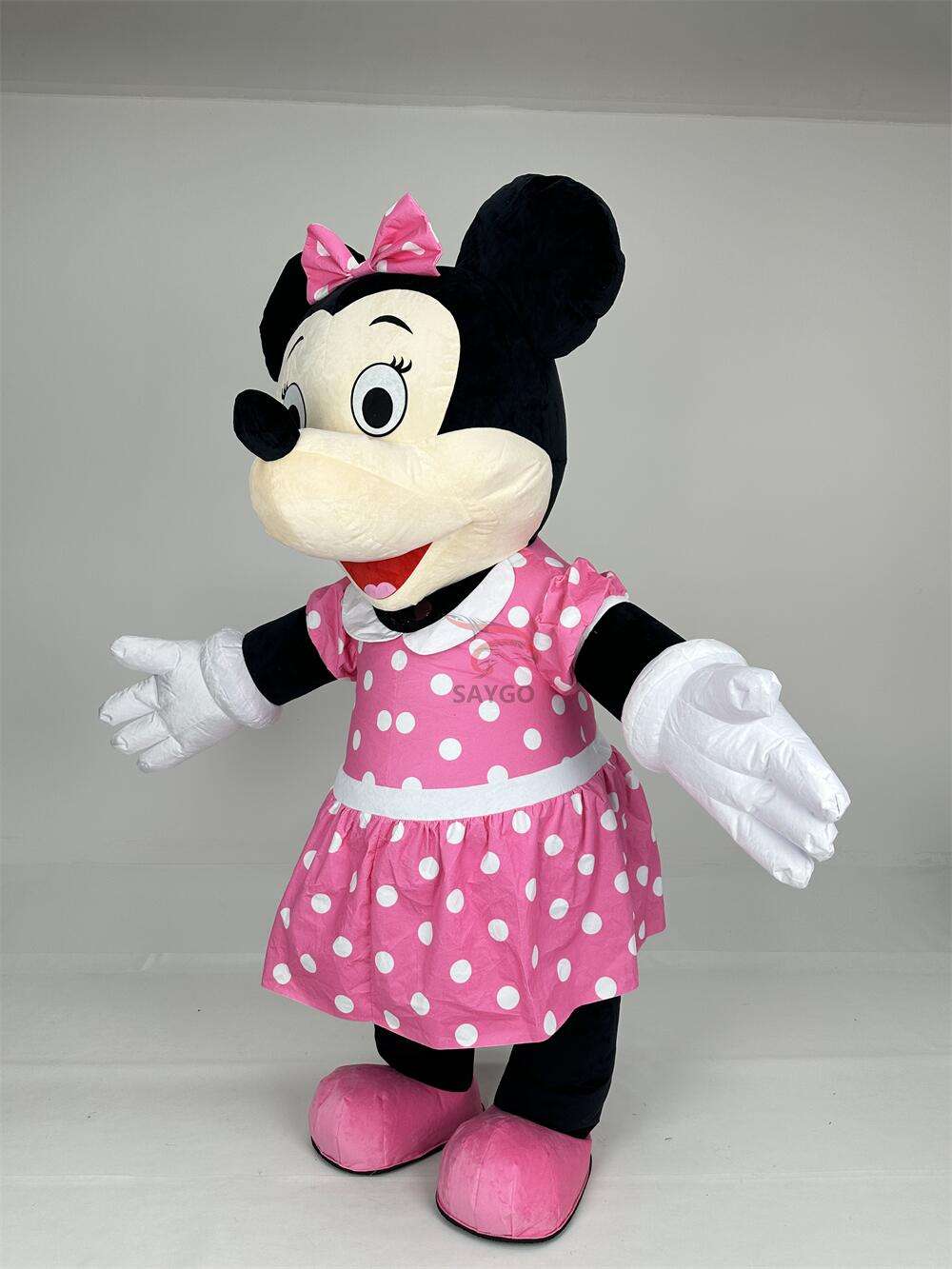 Cartoon TV Pink Floral Dress Minnie Mascot Costume Mouse 2m Inflatable  Minnie Mascots for Mickey Theme Party Costume, image size:1000x1333