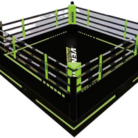 Anneau de boxe en toile imprimée sur mesure avec tubes en acier haute résistance, vente en gros d'usine, pour entraînement ou compétition en salle de sport ou arts martiaux