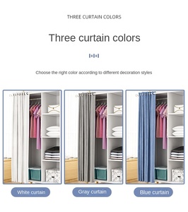 <span class=keywords><strong>Armoire</strong></span> à vêtements en tissu simple et économique pour chambre à louer - Product Image 2