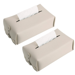 Boîte à mouchoirs en cuir PU transfrontalière très vendue, boîte de rangement pour mouchoirs pour voiture, salon et salle de bain, sac à mouchoirs moderne et minimaliste - Product Image 4