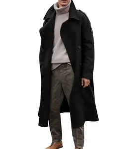 गर्म बिक्री पुरुषों की लंबी खाई कोट ऊन कोट ट्वीड जैकेट