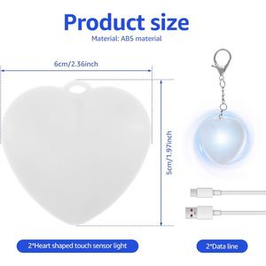 Touch Switch USB C Rechargeable Purse Light <b>Keychain</b> Backpack Floodlight Automatic Sensor 24pcs White LED ABS Plastic Handbag - Product Image 2
