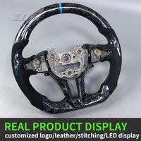 Nouveau design pour le modèle Elantra N I20N I30N, volant de voiture sport bleu en fibre de carbone forgée, cuir chauffant, personnalisé