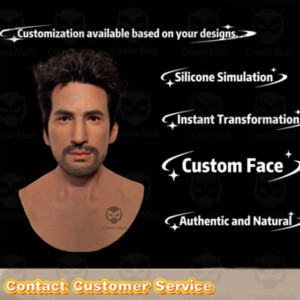 Maschera in Silicone Realistica Personalizzata, Viso Intero con Capelli, per Film, Halloween, Pasqua, Riutilizzabile e Traspirante - Product Image 6