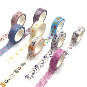 Manufacturer Custom Printing Colored Decoration Adhesive Paper Masking Washi Tapes