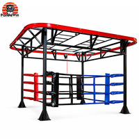 Ring de Boxeo Suspendido, Jaula Cuadrada de MMA, Plegable, de Acero Inoxidable, Portátil, para Entrenamiento en Gimnasio y Práctica de Combate