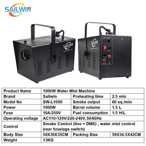 Sailwin Fábrica 1000W Low Deitado Terra DMX512 Água Base Nevoeiro Máquina Hazer Efeitos Especiais Para O Evento Do Partido - Product Image 6