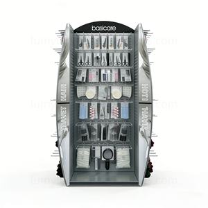 Expositor de Brochas de Maquillaje de Alta Capacidad con 4 Lados y Ganchos, Estante de Metal para Productos de Salón de Belleza Profesional - Product Image 3