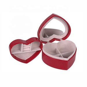 Custom Girl Pu Leather Travel <strong>Jewelry</strong> Case Portable <strong>Heart</strong> <strong>Shape</strong> Jewellery Storage <strong>Boxes</strong> - Product Image 4