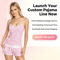Ensemble de pyjama 2 pièces en coton biologique 100% doux, tricoté pointelle, couleur unie, avec logo personnalisé, ODM, collection hiver premium