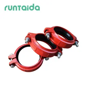 fire fighting water ductile iron pipe fitting flexible grooved coupling