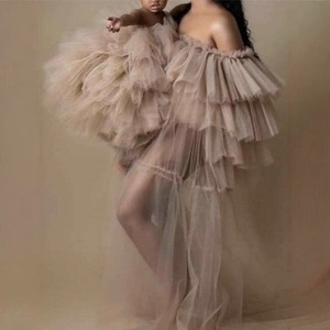 Nouvelles Robes en Tulle Moelleuses Mère et Fille 2026 avec Volants et Traîne, Grandes Tailles pour Séance Photo, Robe <span class=keywords><strong>de</strong></span> Soirée en Tulle Mère et Fille - Product Image 3