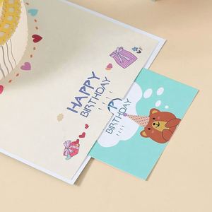 การ์ดอวยพรรูปเค้กหมี งานฝีมือกระดาษ การ์ดป๊อปอัพ 3 มิติ สำหรับวันเกิด - Product Image 4