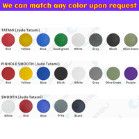 Tapis de judo standard IJF 1m x 1m 1m x 2m Épaisseur 4-6cm Surface en cuir PVC Dos en caoutchouc antidérapant Remplissage en mousse PU personnalisé