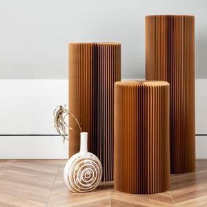 Bán Buôn Lớn Acrylic Vòng Xi Lanh Plinth Đứng Trắng Kraft Giấy Hiển Thị Plinth Cho Triển Lãm Sự Kiện Đám Cưới - Product Image 3