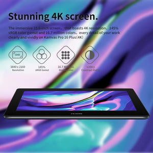 Huion-tableta gráfica <span class=keywords><strong>Kamvas</strong></span> <span class=keywords><strong>Pro</strong></span> 16 plus, <span class=keywords><strong>4K</strong></span>, 120% sRGB, bolígrafo digital interactivo, monitor, novedad - Product Image 2
