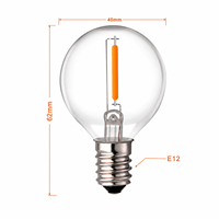 Ampoule à filament LED G40 1W, culot E12, matériau PC, 2700K, blanc chaud doux, pour jardin, 110V 220V 3V, guirlandes lumineuses décoratives