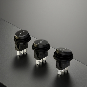 KCD1 Mini Single Pole Rocker <strong>Switch</strong> 250VAC 20mm <strong>Round</strong> Boat Circular <strong>Switch</strong> in Black Red Blue Green <strong>with</strong> 3Pin PA66 Material - Product Image 1