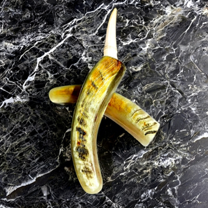 Décorations personnalisables en forme d'animaux marins et d'anges, polies, au toucher réel, faites à la main, en corne de buffle sculptée, poignée de couteau en corne de mouton, divers modèles - Product Image 1
