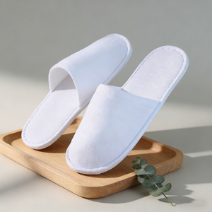 Chaussons jetables en chanvre à ondulations d'<span class=keywords><strong>eau</strong></span>, directement de <span class=keywords><strong>l</strong></span>'usine, avec des bandes de soie blanche et fines, tissu Zhenmei, confortables, pour <span class=keywords><strong>hôtel</strong></span> - Product Image 3